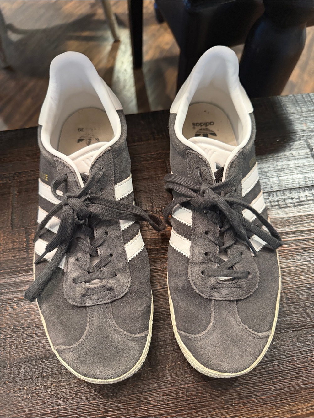adidas Men's Gazelle Suede Sneakers - Gray and White